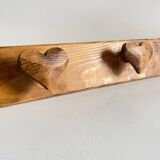 Vintage wooden heart coat rack