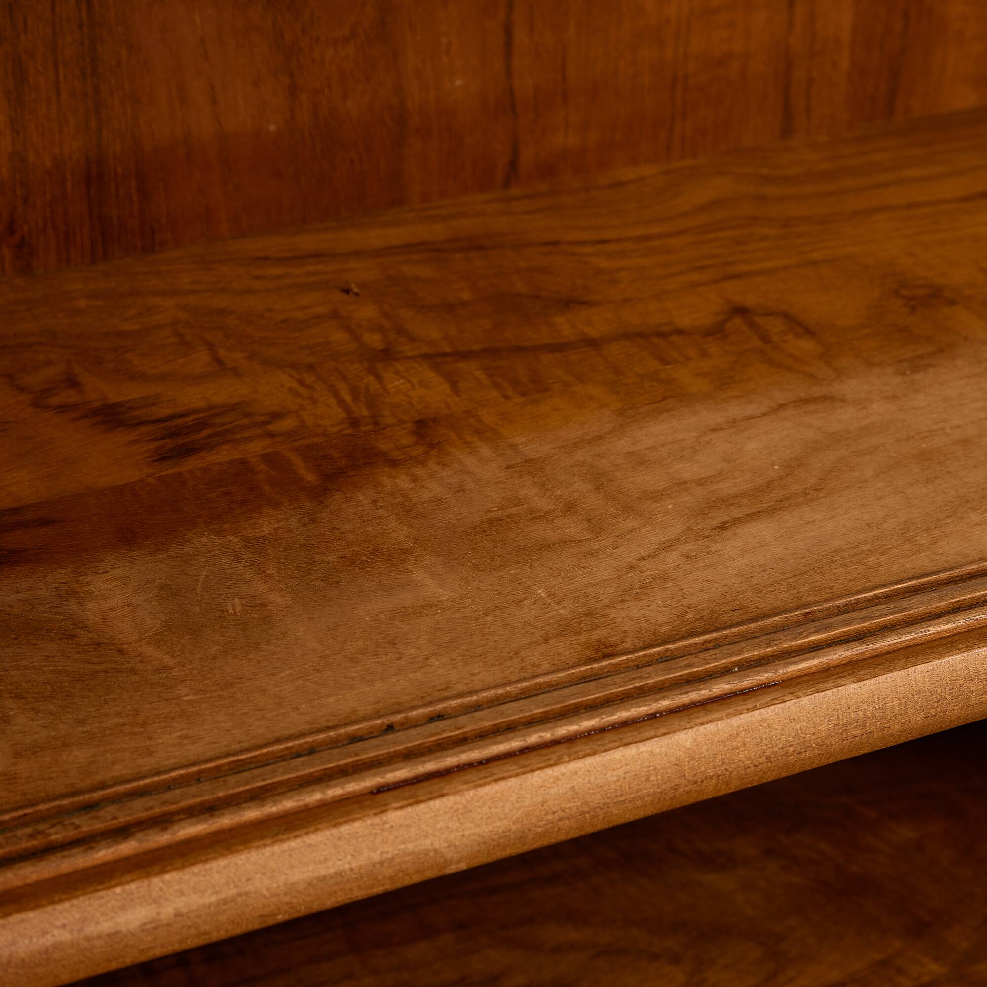 Mid-Century Teak Highboard with Sculpted Legs, Storage and Glass Shelf, 1960s