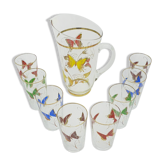 Vintage service to orangeade butterfly décor