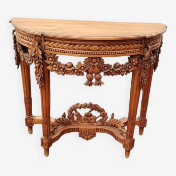 Console ancienne style louis xvi plateau bois