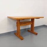 Charlotte Perriand Les Arcs vintage rectangular pine dining table from the 60s 70s