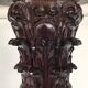 Oak carved plant stand