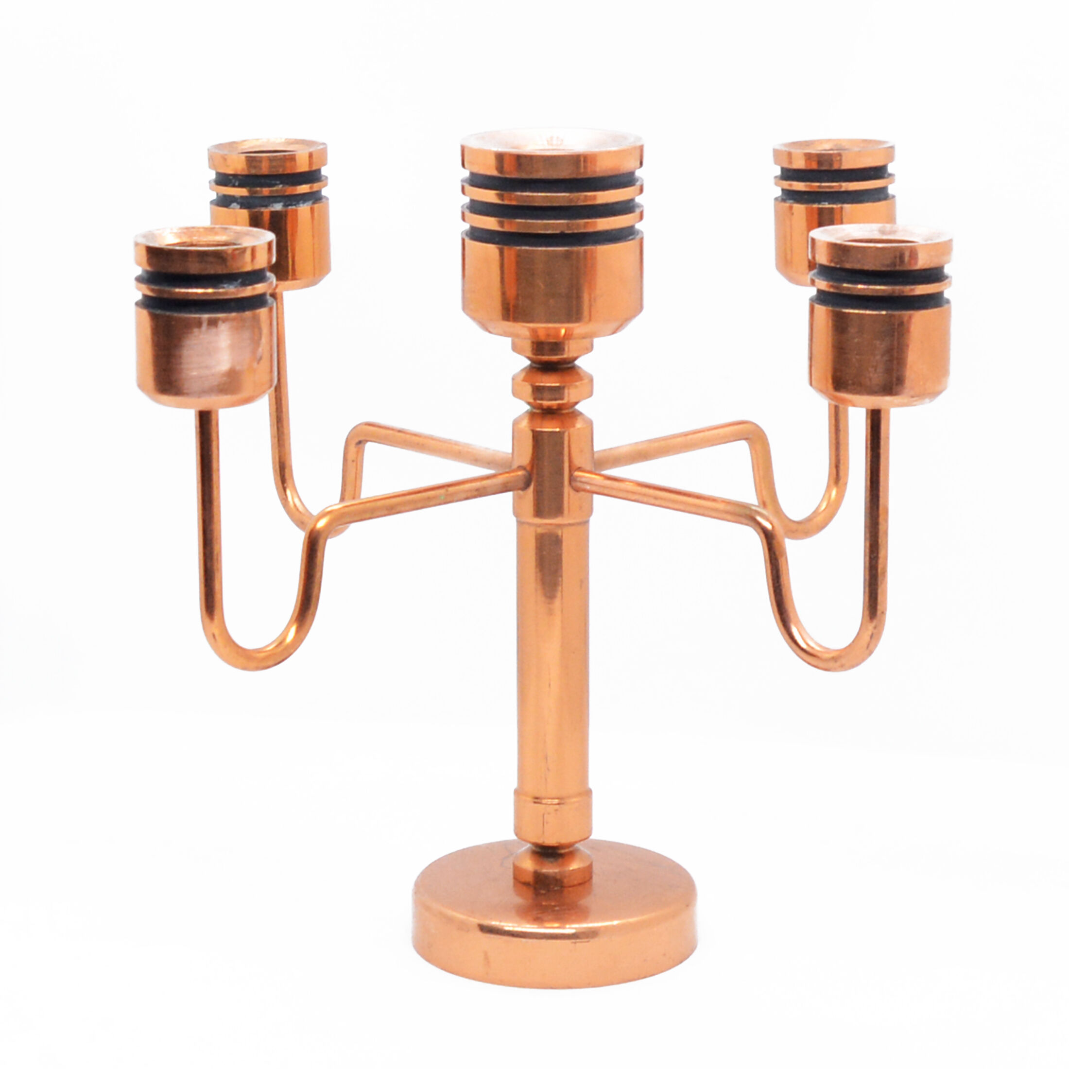 Copper five-arm candlestick Denmark 1960s