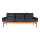 Vintage Black Leather Sofa by Poul M. Volther for Erik Jørgensen, 1960s