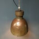 Old copper industrial church pendant light, Dutch 1930
