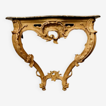 Console de style Louis XV en bois naturel XIX siècle