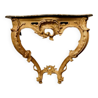 Louis XV style console in natural wood 19th century