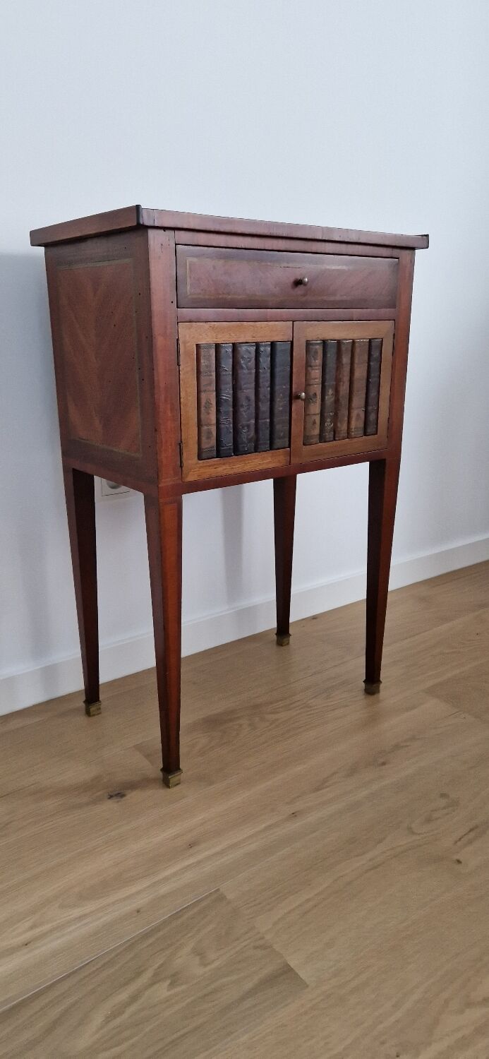 Directory style marquetry side table