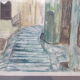 Aquarelle montée de l'eglise à st paul de vence (alpes maritimes 06) signed pierre dumont 1975, frame