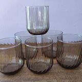 6 verres en verre ambré