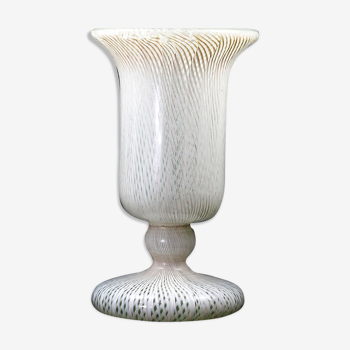 Vase art deco Murano double latticino verre-années 1930