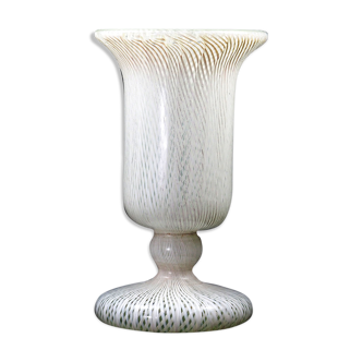 Vase art deco Murano double latticino verre-années 1930
