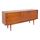 Teak sideboard, with four drawers and two doors. 20th century.