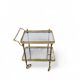 Serving cart - Neoclassical bar trolley in brass and glass