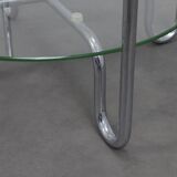 Tubular frame coffee table in Bauhaus style, 1980s