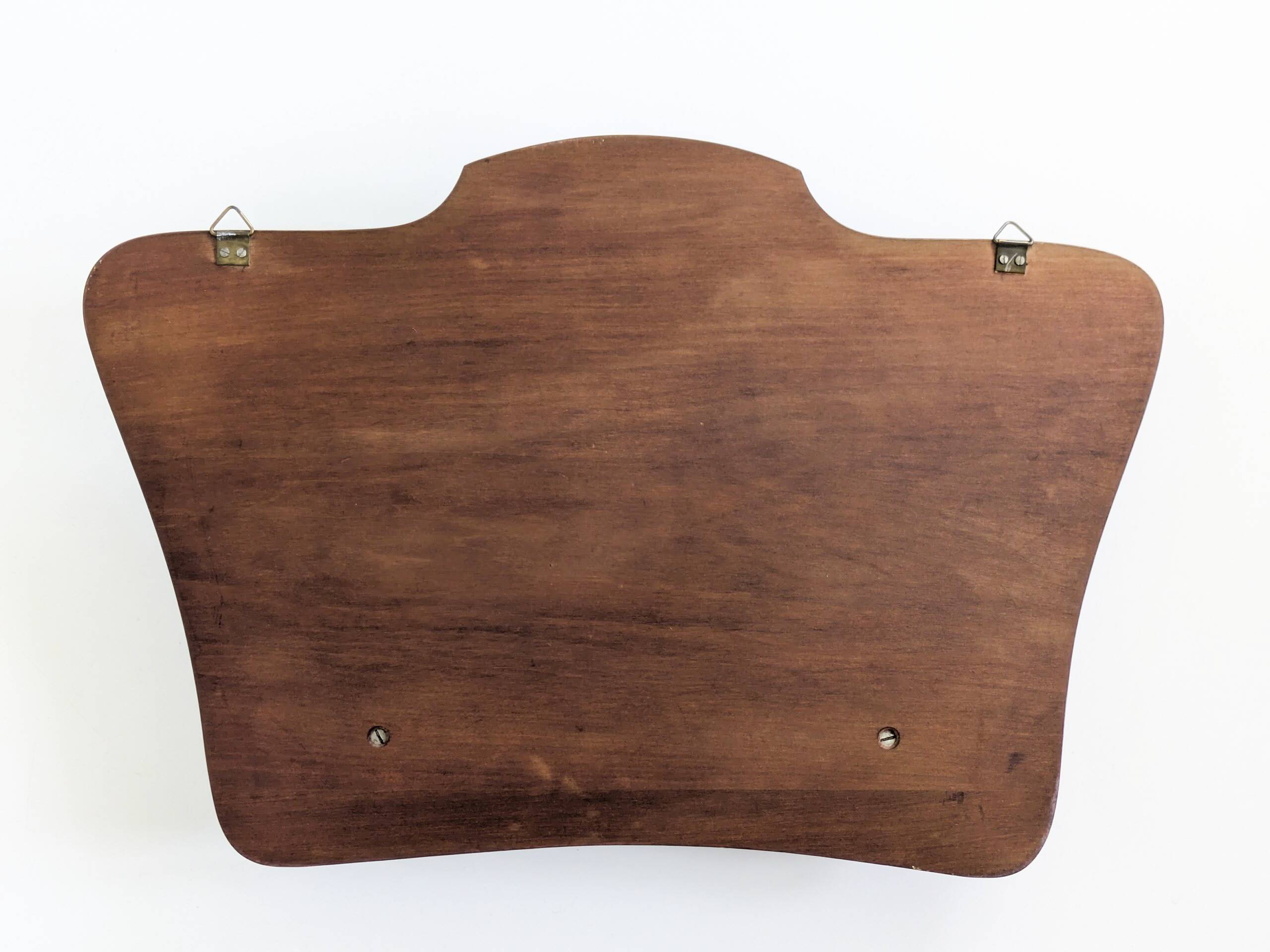 Wall-mounted letter holder, antique carved wood, folk art.