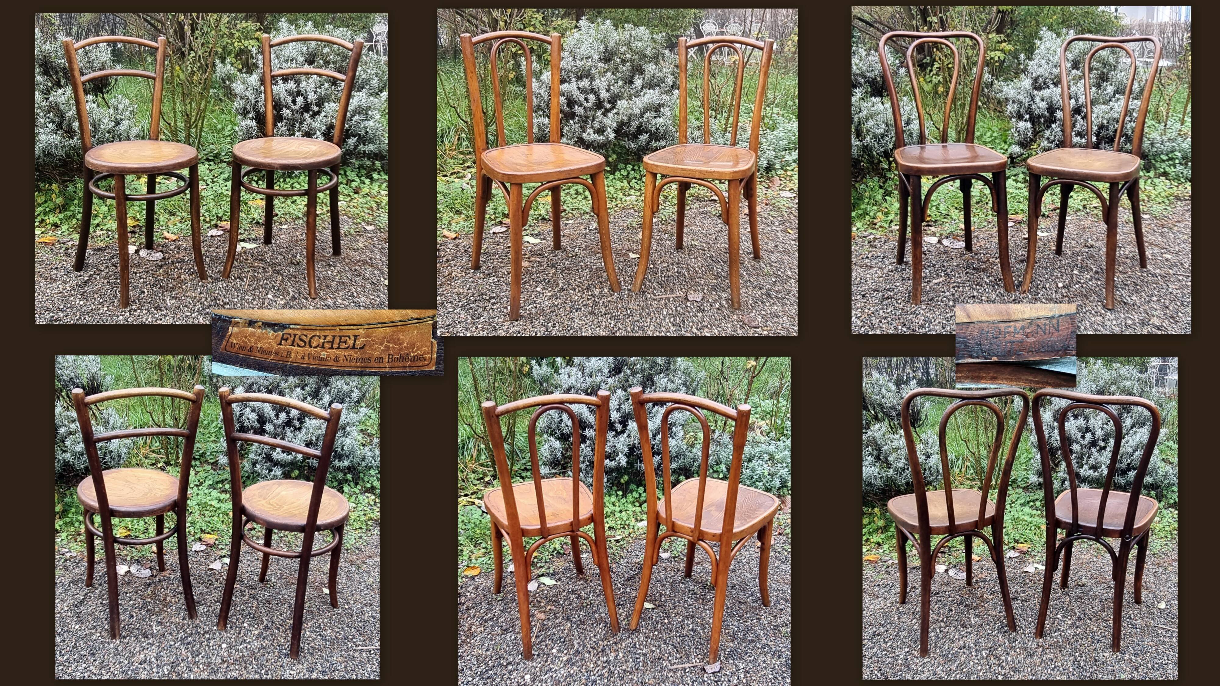 6 chaises bistrot Mundus Fischel et Baumann