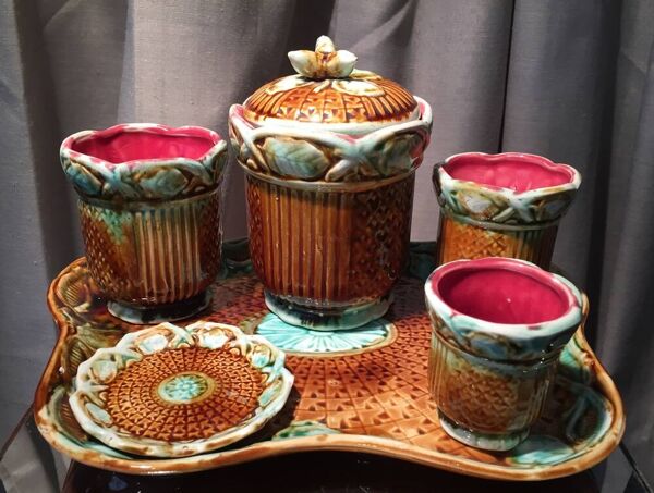 Necessaire de fumeur en barbotine onnaing annees 1930 1940