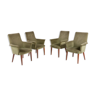 Set of 4 Italian velvet armchairs