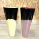 Pair of vases 70s, vintage black, yellow, red, deco pop, space age