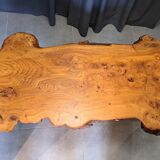 Coffee table signed in elm burl