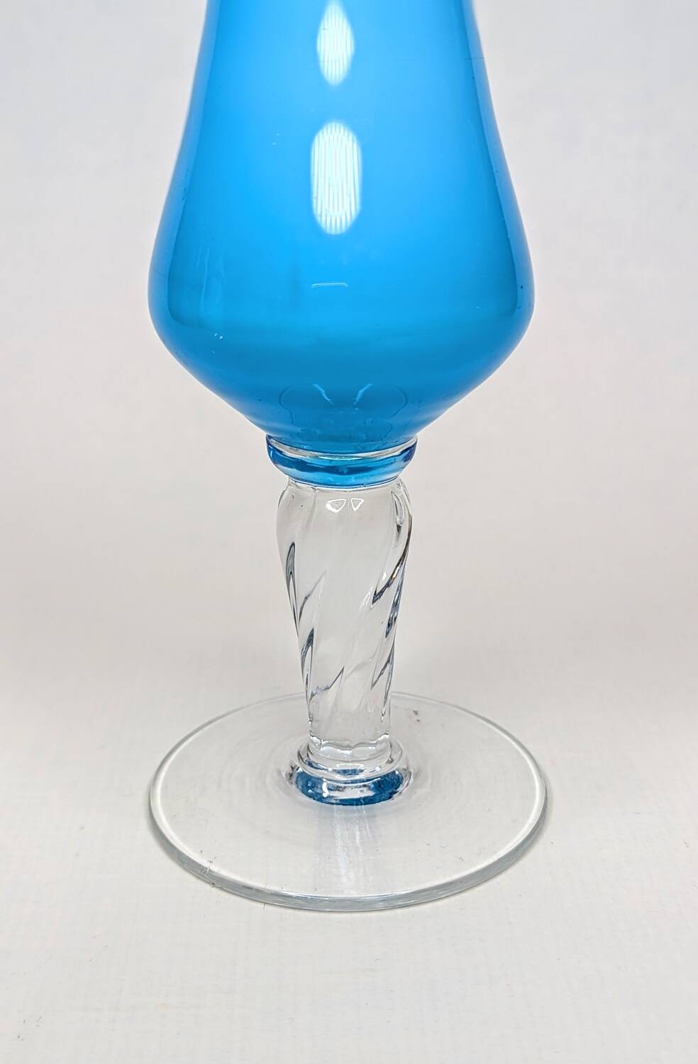 Vintage light blue and white opaline soliflore vase