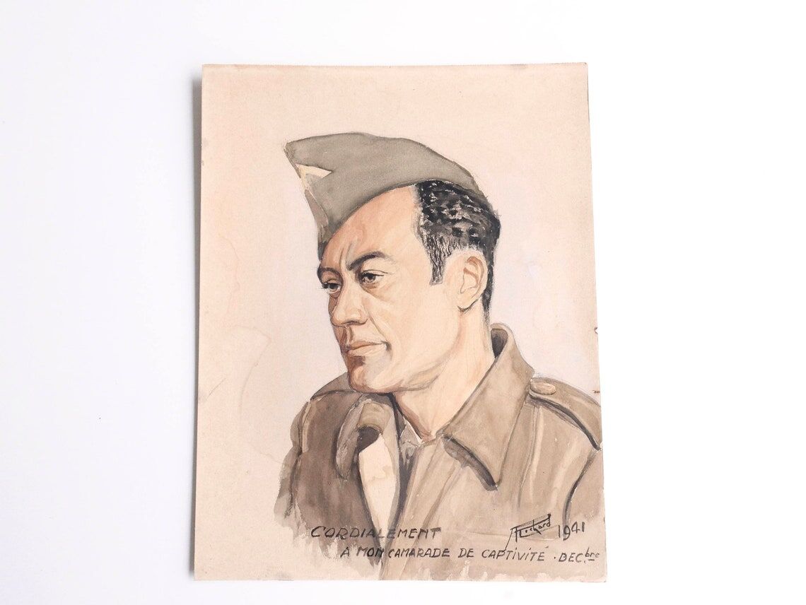 Portrait of a man, military, 1940s