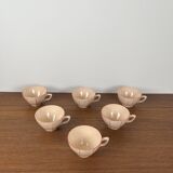 Digoin-Sarrguemines Art Deco pink and red coffee/tea set