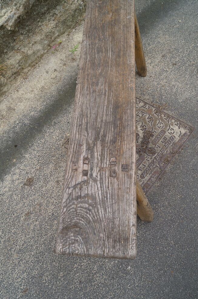 Primitive oak bench