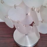 Aluminum table lamp and vintage mother-of-pearl tablets