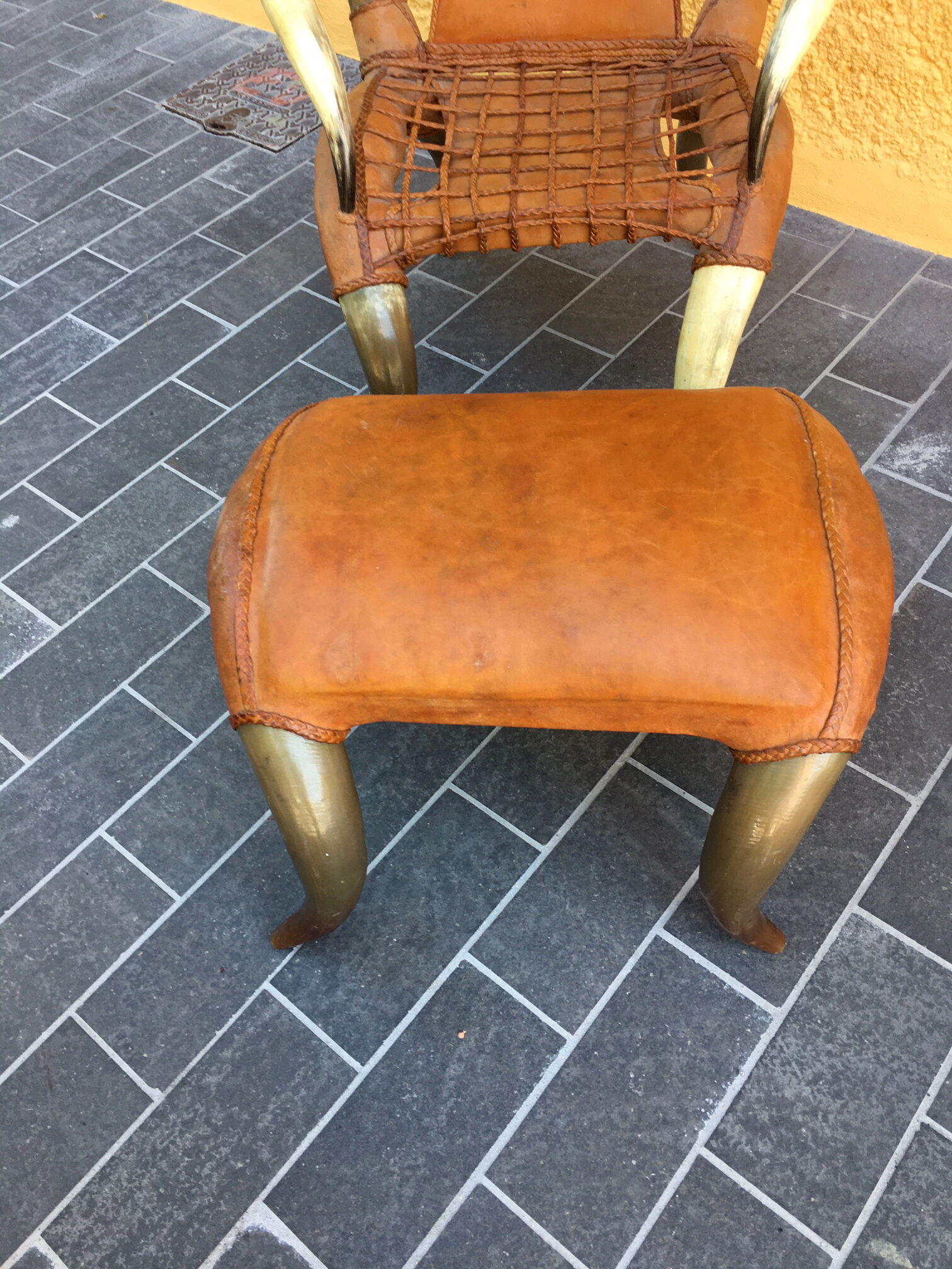 Horn chair with foot rest