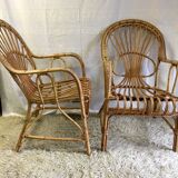 Pair of rattan chairs - 70s