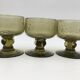 Cinq verres à pied vintage Biot, verre soufflé fumé à inclusions de bulles - années 1960