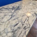 Italian design coffee table from the 70s, marble and chrome