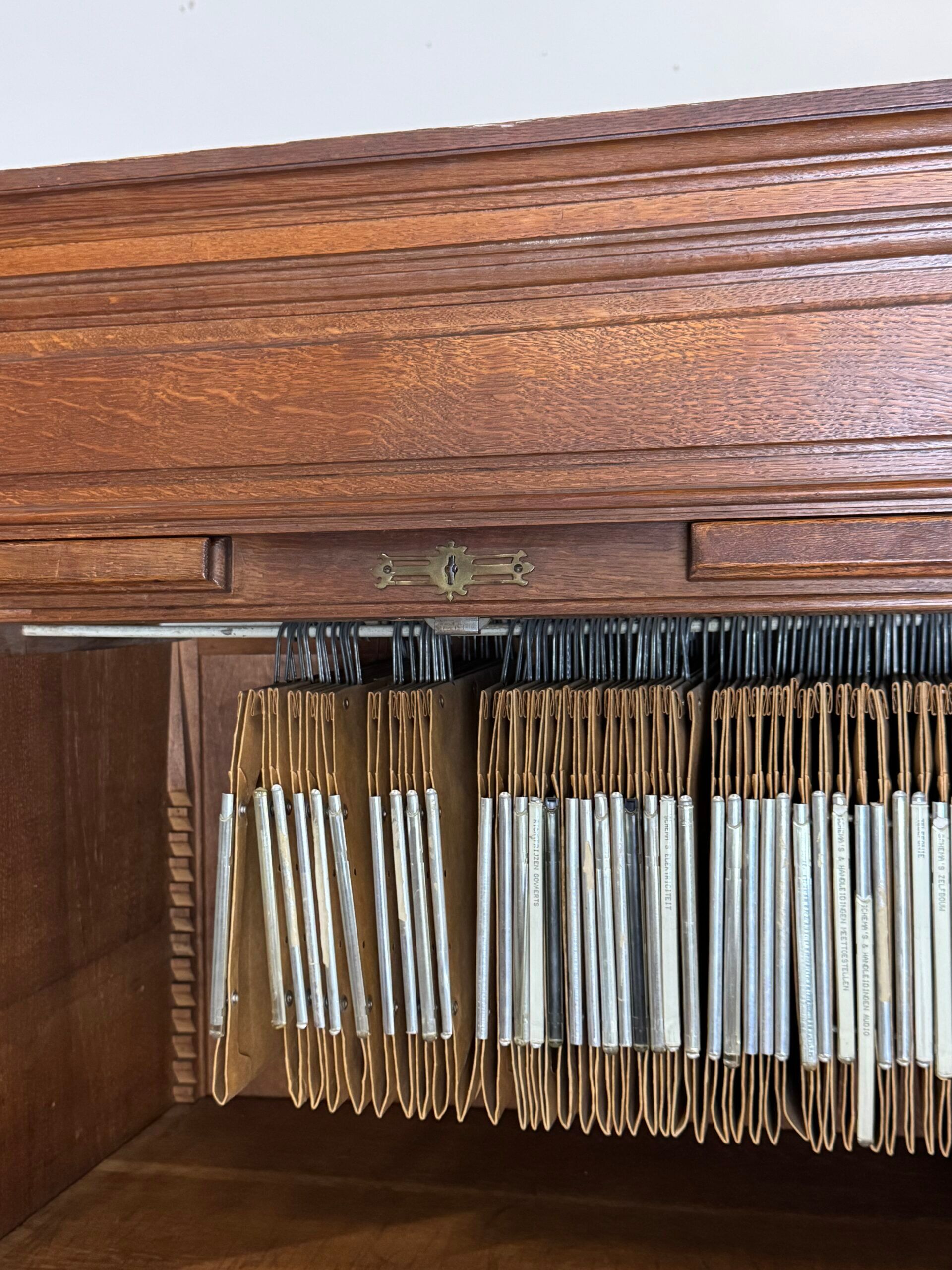 2 x oak filing cabinets ca. 1900