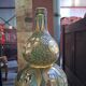 Satsuma Meiji period: Polychrome and gilded ceramic gourd vase