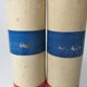 Bowling game 1920 art pop red blue white yellow 2 balls old toy