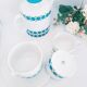 Lot 1 teapot 1 milk pot 2 cups vintage blue