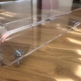 Habitat plexiglass coffee table on wheels