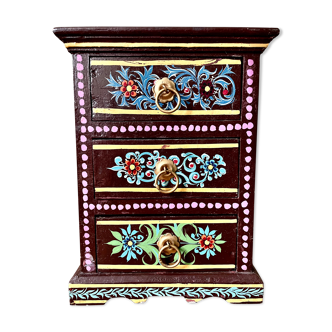 Small hand-painted Indian chest