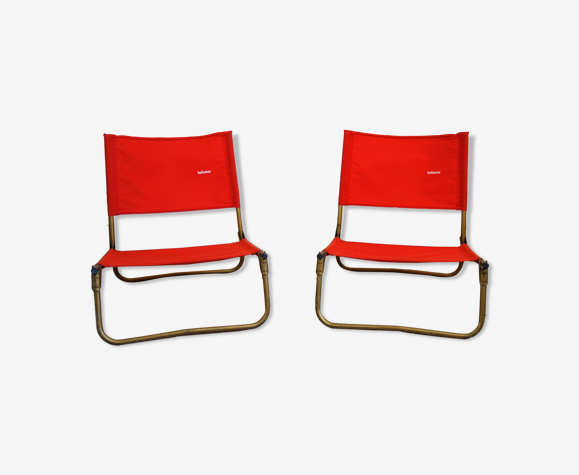 Paire de fauteuils de plage Lafuma années 60