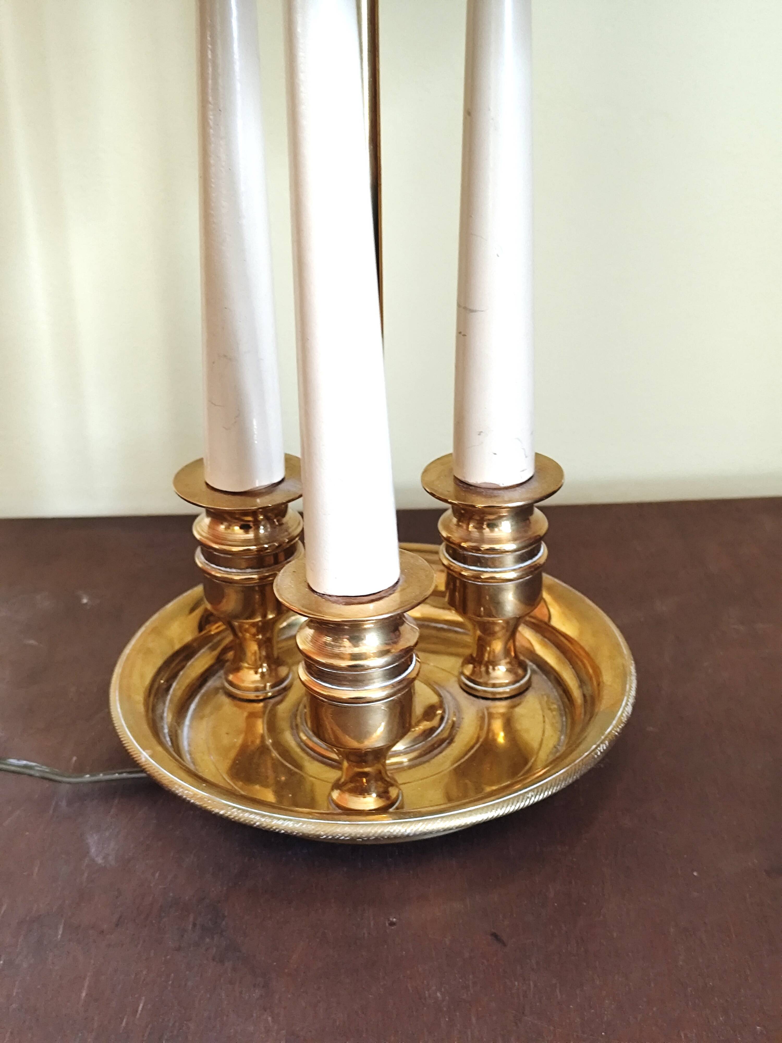 Empire style hot water bottle lamp - bronze and brass candle holder lamp