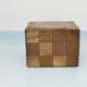 De Sede Patchwork Leather Cube Stool, Pouf, Ottoman, Switzerland, 1970s