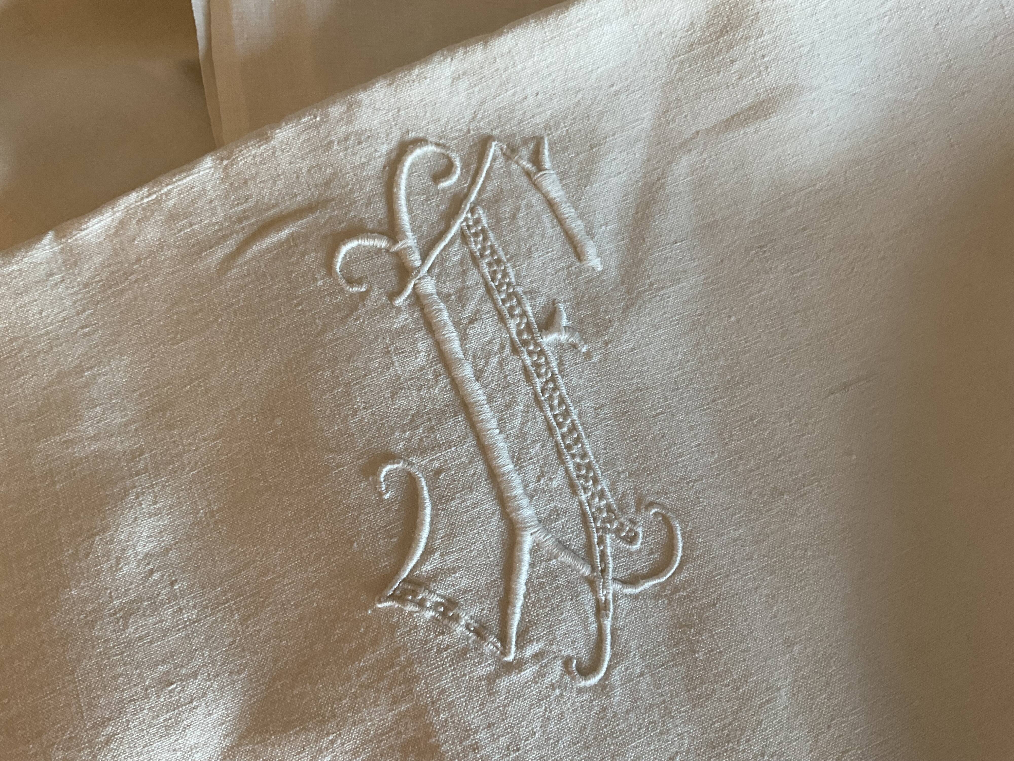 Embroidered linen/cotton sheet. Ancient