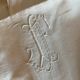 Embroidered linen/cotton fabric. Antique.