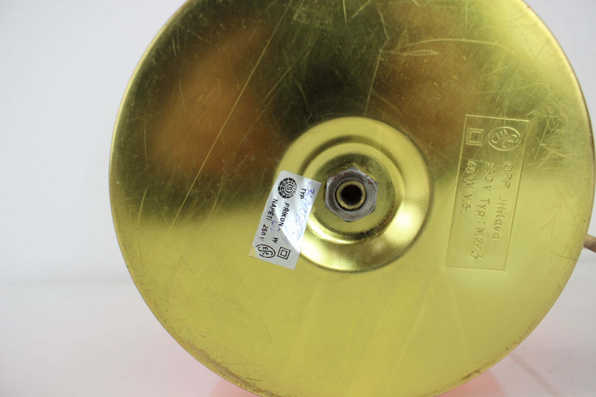 All Glass Orange Table Lamp by Valasske Mezirici, 1970s