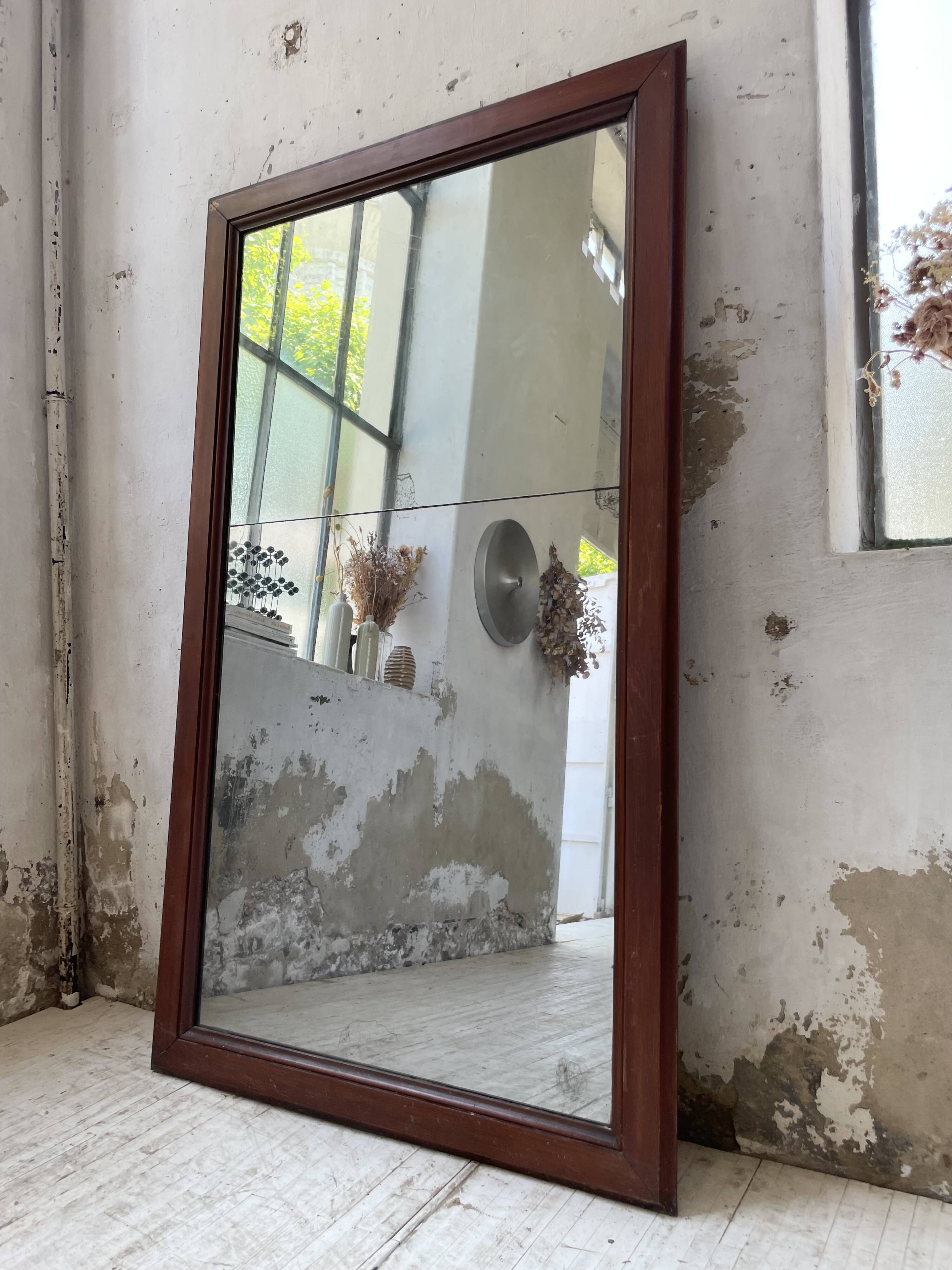 Late 19th century XL wooden mirror