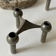 Stoff Nagel designer candle holder in genuine chrome-plated metal, Denmark 1970