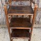Small vintage shelf in rattan and wood — exotic bohemian, 60s 70s