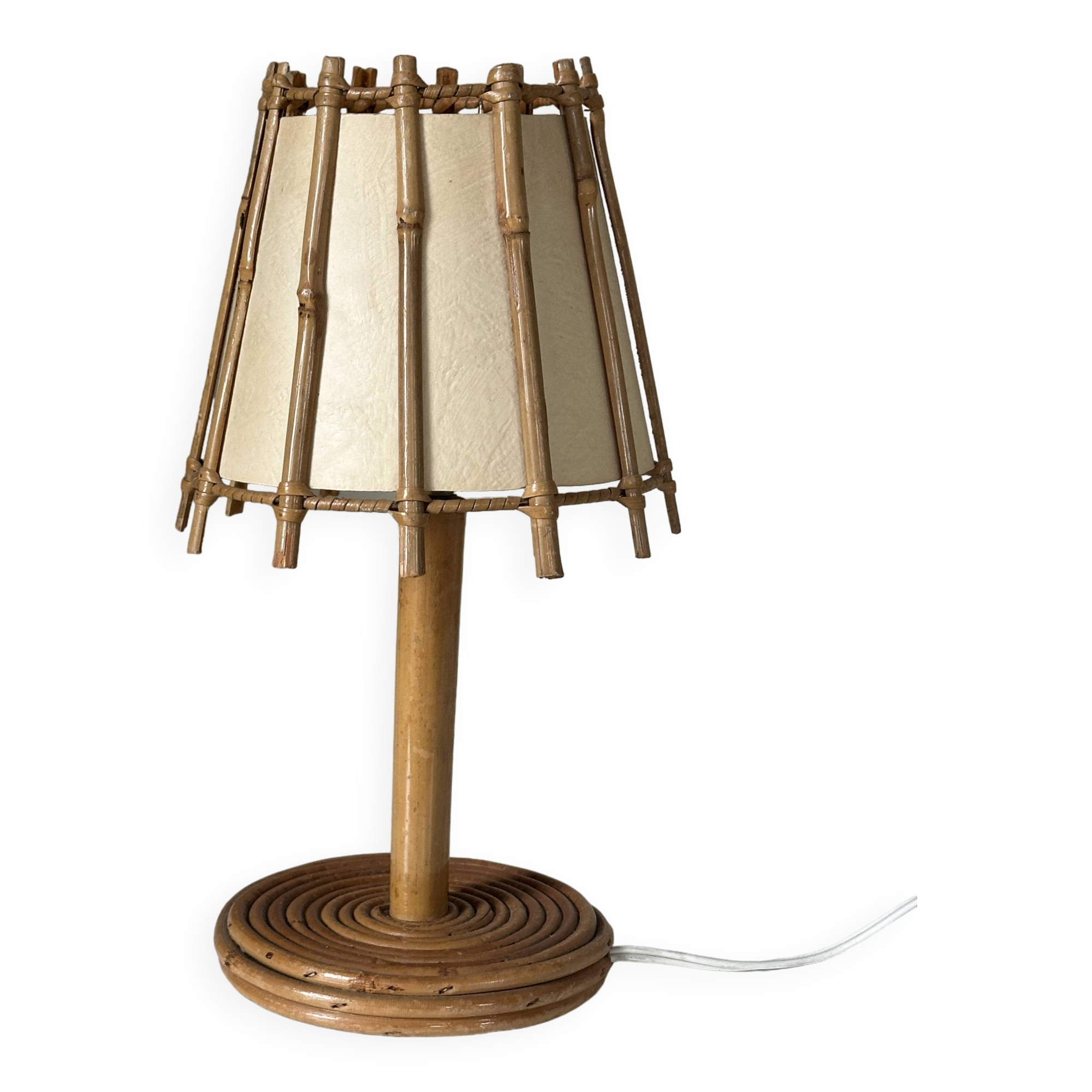Vintage rattan lamp from the 60s